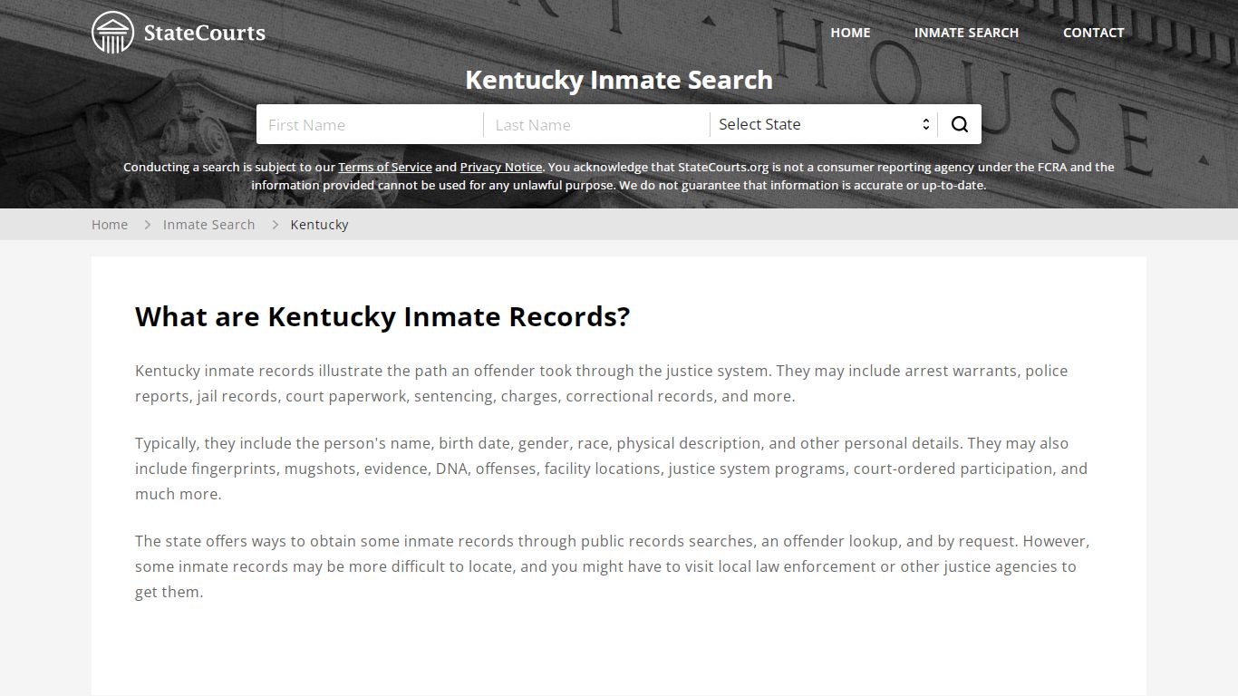 Kentucky Inmate Search, Prison and Jail Information - StateCourts